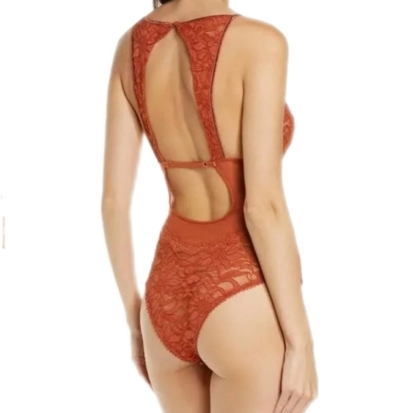 Free People Intimately Speed Date Bodysuit Spiced Brandy XS - Picture 2 of 16